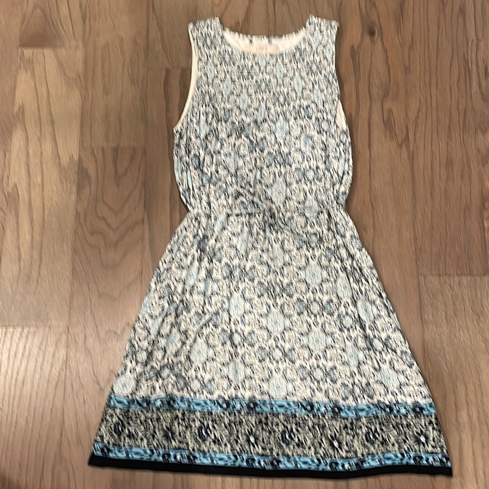 LOFT Petite Floral Tie-Waist Knit Dress - Size XSP